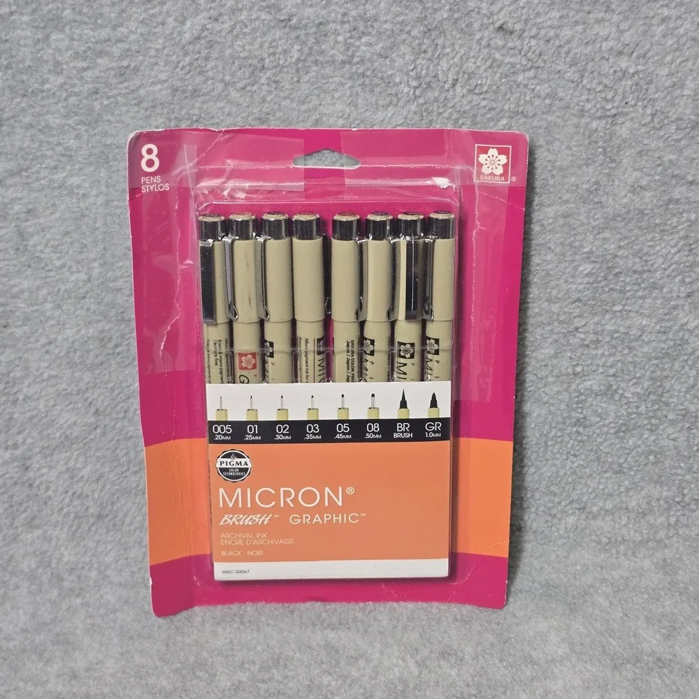 Sakura Pigma Micron Black Fineliner Pen Lot 3 Sets 8 6 4 Japan Archival